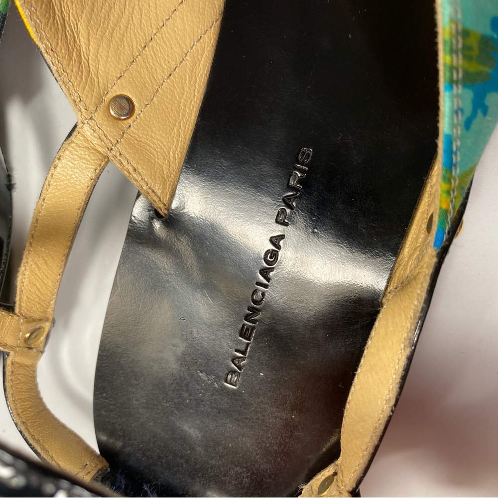 Balenciaga flat ankle strap sandals multi 39/8 - Picture 8 of 11